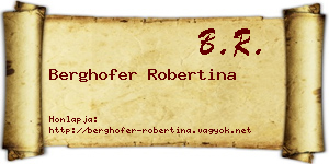 Berghofer Robertina névjegykártya